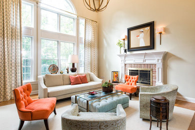 Transitional living room photo in New York