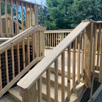 Pressure Treated Deck with Square Lattice Skirting in Woodridge, IL