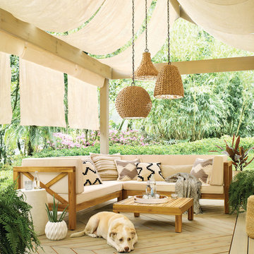 Palisades 1 Light Outdoor Pendants in Olde Bronze and Natural Wicker