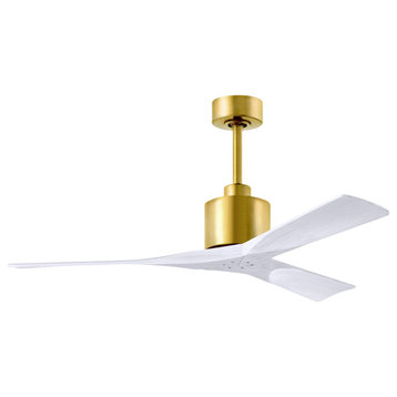 Nan 6-Speed DC 52 Ceiling Fan in Brushed Brass with Matte White blades