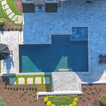 Raised pool aerial view
