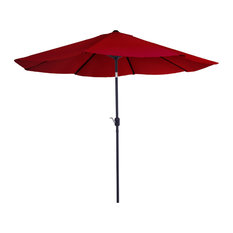 Pure Garden 10' Aluminum Patio Umbrella with Auto Tilt, Red