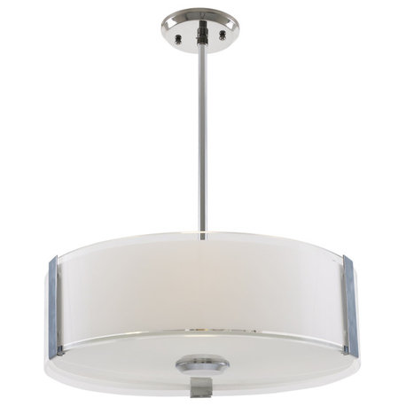 DVI Lighting DVP14506CHSSOP Three Light Pendant Zurich Chrome w Silk