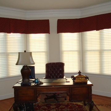 Home Office Bay Windows | Inverted Box Pleated Valance