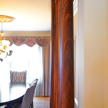 Faux-Painted Mahogany Columns
