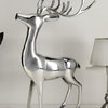 Serene Spaces Living Reindeer Statue, Holiday Decor, Silver - Large