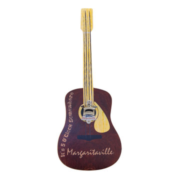 Margaritaville Bottle Opener Sign with Magnetic Cap Catcher - Guitar