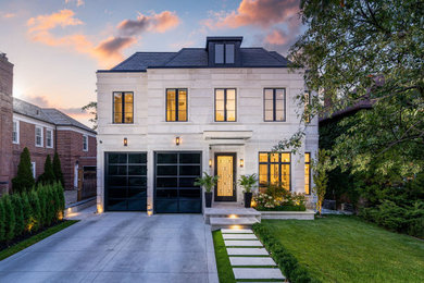 Transitional exterior home idea in Toronto