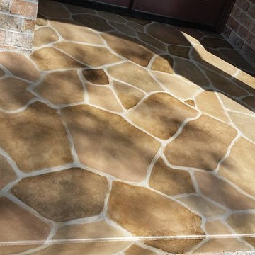 concrete staining to mimic flagstone