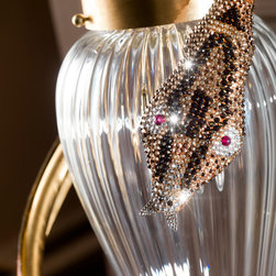 Swarovski Crystal Snakes Head Detail - Floor Lamps