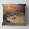 Beautiful Brown Fantasy Terrain Landscape Printed Throw Pillow, 18"x18"