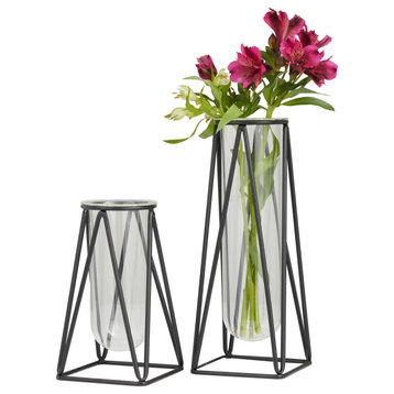 Modern Black Glass Vase Set 561122