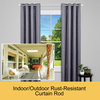 Kenney Adler 5/8" Indoor/Outdoor Rust-Resistant Wrap Around Curtain Rod, Brushed Nickel, 28-48"
