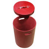 Leather Vinyl Cover Red Round Bucket Container Box Large Hcs5601A