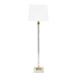 Worlds Away - Baldwin Glass Floor Lamp - Floor Lamps