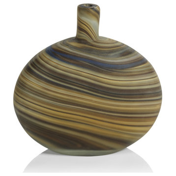 Livorno Marbleized Glass Vase, 8"x4.25"x8.5"