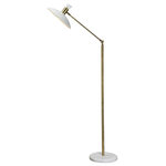 Renwil Inc - Renwil Inc LPF3037 Troilus - One Light Small Floor Lamp - The artful proportions of this decorative floor lamp play with the contrast of angles and curves. The slanted silhouette of the matte white metal shade is delicately balanced by a metal stem and round white marble base. Finished in polished brass for a hint of modern glamour, the jointed metal stem can pivot the lampshade toward areas that require additional illumination.Shade Included: TRUE Cord Length: 96.00Collection: Modern Glamour* Number of Bulbs: 1*Wattage: 60W* BulbType: E26* Bulb Included: No