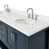 Ariel Magnolia 73" Oval Sinks Bath Vanity Carrara Marble Gray, Midnight Blue, 1.5" White Quartz