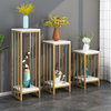 Simple Modern Home Plant Stand for Indoor Porch, Balcony, Gold/white, H29.5"