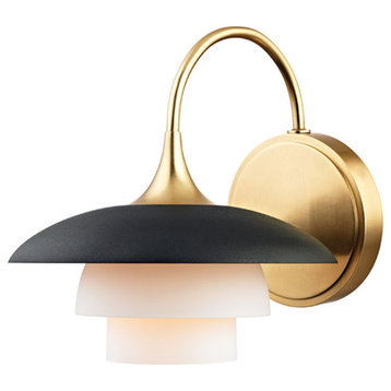 Barron 1 Light Wall Sconce in Aged Brass
