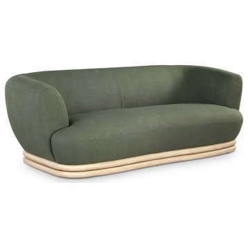 Kipton Boucle Fabric Upholstered Sofa, Green