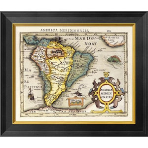 Map Of South America Framed Digital Print By Gerard Mercator 26x23 Traditional Prints And Posters By Global Gallery