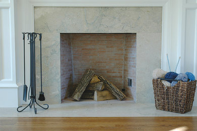 Example of a mountain style living room design in Other