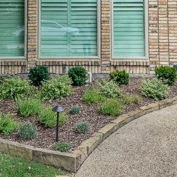 Refined Curb Appeal: Bubbling Basalt Fountain & Flagstone Entry | Plano, TX