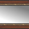 59"x18" Custom Framed Mirror, Ornate Brown