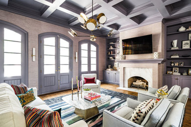 Eclectic living room photo in Charlotte