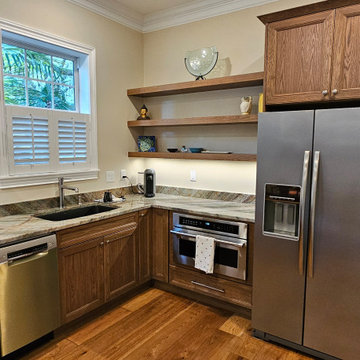 Contemporary Kitchen Remodel with Sleek Buffet Cabinets