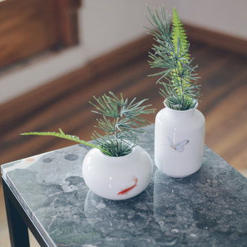 Hand Painted Mini Vases - Red Fish and Butterfly