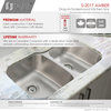 32"L x 20.75"W Stainless Steel Double Basin Dual Mount Kitchen Sink