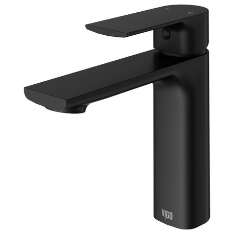 VIGO 6" H Davidson Single Handle Single Hole Faucet, Matte Black, Without Extras