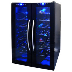 Contemporary Beer And Wine Refrigerators 32-Bottle Dual-Zone Wine Cooler