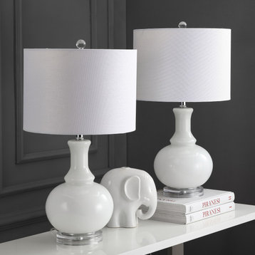 Franny Table Lamp (Set of 2) - White Body, Off-White Shade