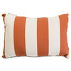 Outdoor Burnt Orange Vertical Stripe Small Pillow