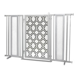 Fusion Gates - Fusion Gate with Trellis Design, Satin Nickel, 60"-65" - Dog Gates