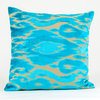 Turquoise velvet throw pillow, Ikat velvet pillow cover, luxury velvet , 20x20