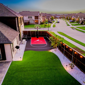 Half Sport Court & Lawn | Mckinney Outdoor Living