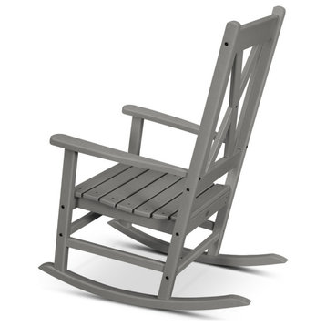 Polywood Braxton Porch Rocking Chair, Green