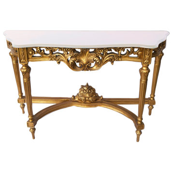 Rosia 54" White Marble Console Table