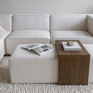 Forest Coffee Ottoman - Cream and Blonde Oak