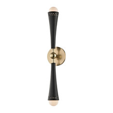 Tupelo 2 Light LED Wall Sconce, Aged Brass Finish, White Opal Glass
