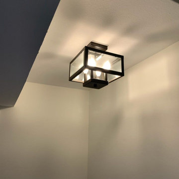 Black Glass Flush Mount Ceiling Light
