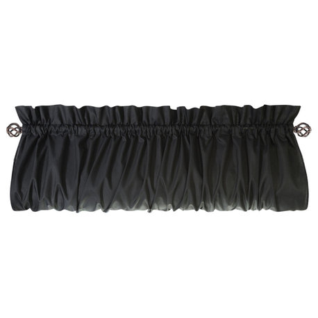 Ellis Curtain Stacey 60"x15" Balloon Valance, Black