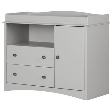 Peek-a-boo Changing Table-Soft Gray-South Shore