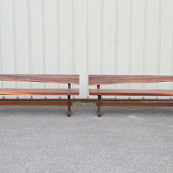 Walnut Benches with Backs - Dining Benches