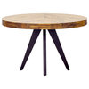 Moe's Home Collection Parq Round Wood Dining Table with Metal Legs in Brown