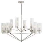 Visual Comfort - Marais Chandelier, 12-Light, Polished Nickel, 45"W (TOB 5303PN-CG CLU74) - This beautiful chandelier will magnify your home with a perfect mix of fixture and function. This fixture adds a clean, refined look to your living space. Elegant lines, sleek and high-quality contemporary finishes.Visual Comfort has been the premier resource for signature designer lighting. For over 30 years, Visual Comfort has produced lighting with some of the most influential names in design using natural materials of exceptional quality and distinctive, hand-applied, living finishes.